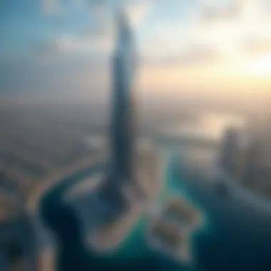 Aerial view highlighting the unique architectural lines of Burj Binghatti Jacob