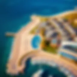 Aerial view of Creek Beach showcasing its integration with the urban landscape