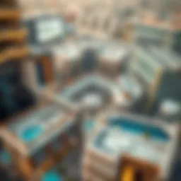 Aerial view of Bay Square showcasing its modern architecture