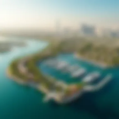 Aerial Perspective of Jebel Ali Marina Aerial shot of Jebel Ali Marina highlighting the vibrant community and amenities