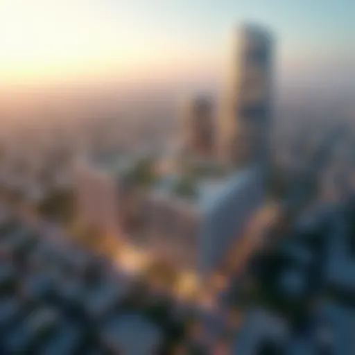 Aerial view of Juma Al Majid Building showcasing its architectural design