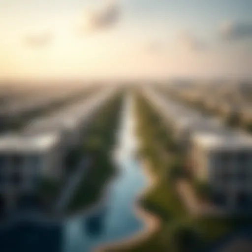 Aerial view of Meydan community showcasing modern architecture