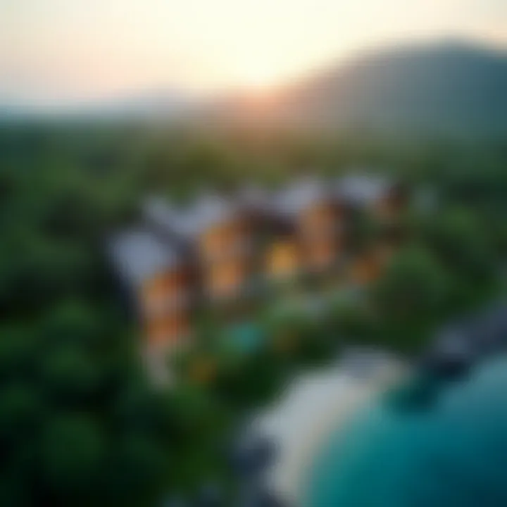 Aerial view capturing the serene surroundings of the Six Senses Residences