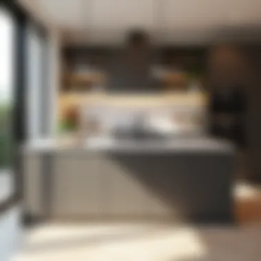 Sophisticated Kitchen Design in Discovery Garden Elegant kitchen layout with contemporary fixtures
