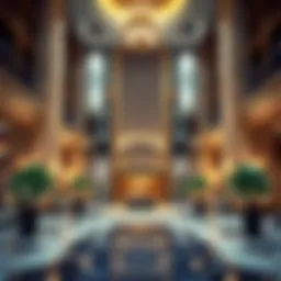 Luxurious lobby of Hyatt Hotel Deira