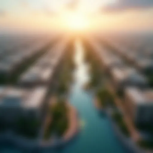 Aerial view of Madinat Zayed City showcasing its urban landscape