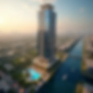 Aerial perspective of Dubai Silicon Oasis highlighting Place Tower's location.