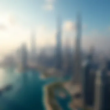 Dubai's Skyline: A Testament to Modern Development Aerial view of Dubai's skyline showcasing modern architecture